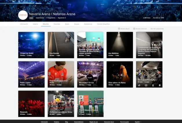 Canal en Flickr de Navarra Arena