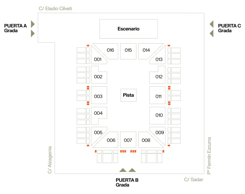 Plano de Accesibilidad Física y asientos PMR