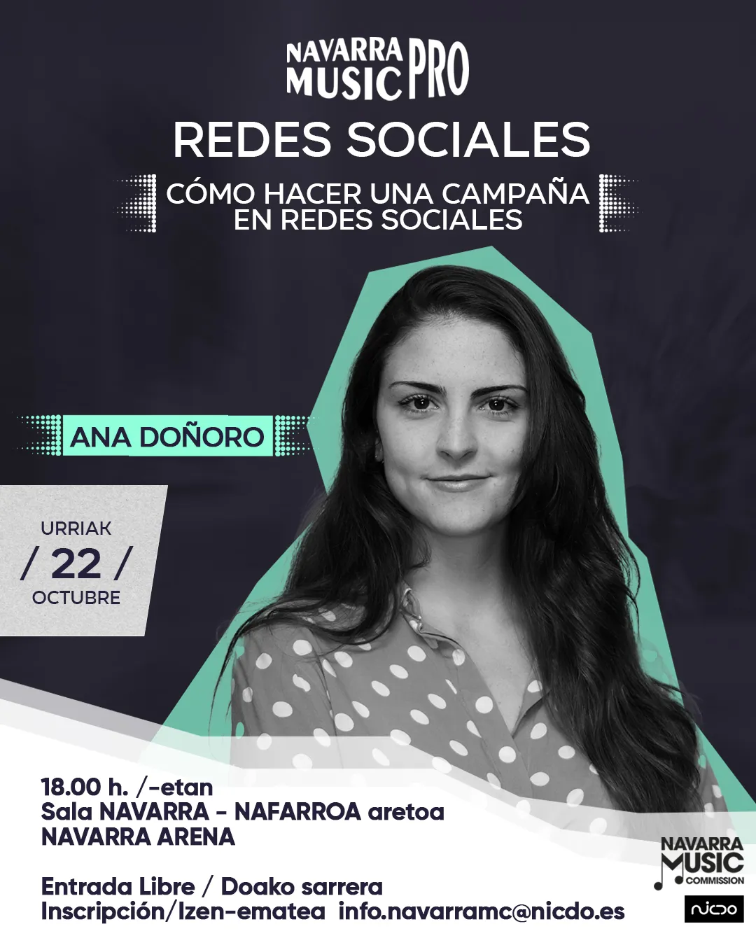 Cartel Navarra Music Pro Ana Doñoro
